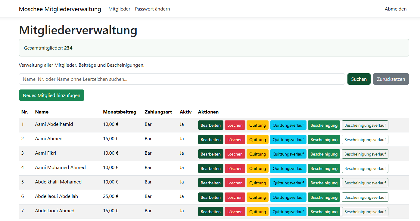 Mitgliederverwaltung