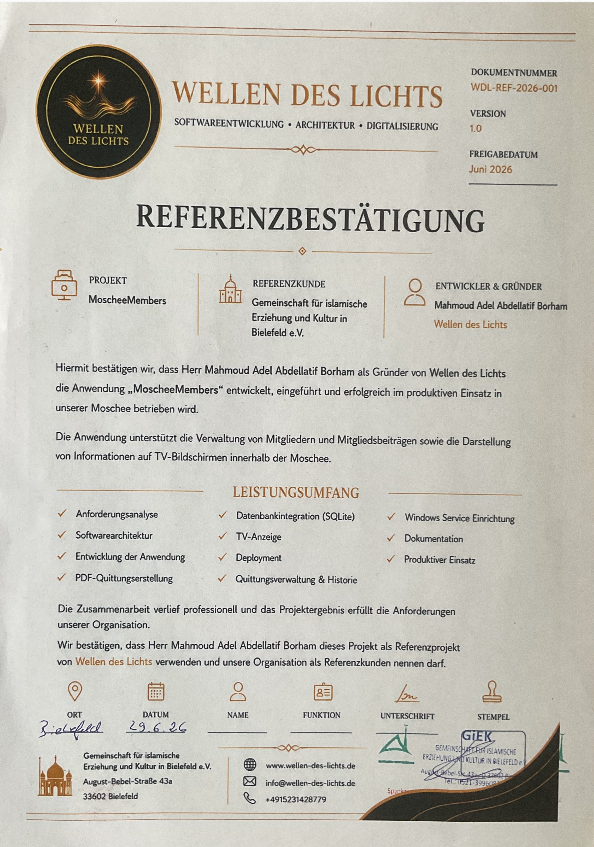 Vorschau der Referenzbestätigung